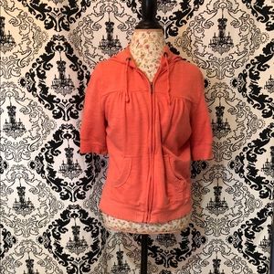 Orange Zipper Hoodie with Pocket